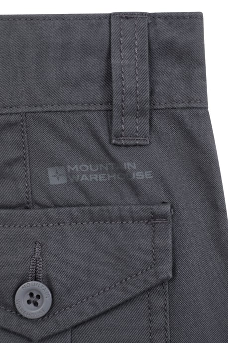'Cargo' Kids Shorts 100% Cotton Adjustable Waistband Casual Summer Bottoms Charcoal - Image 6