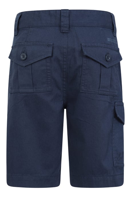 'Cargo' Kids Shorts 100% Cotton Adjustable Waistband Casual Summer Bottoms Navy - Image 3
