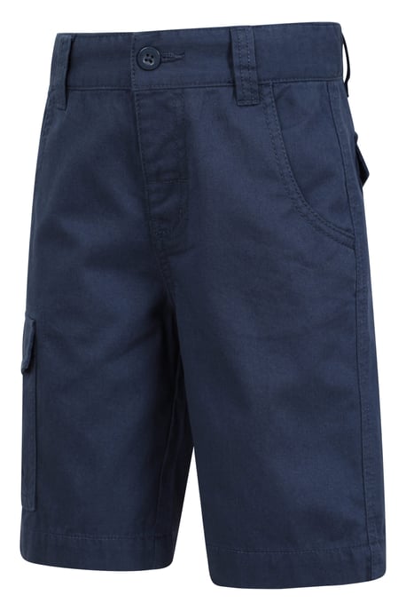 'Cargo' Kids Shorts 100% Cotton Adjustable Waistband Casual Summer Bottoms Navy - Image 4