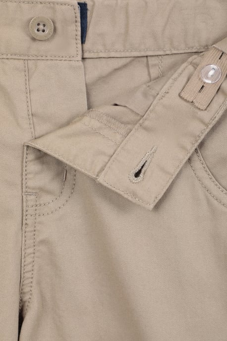 'Cargo' Kids Shorts 100% Cotton Adjustable Waistband Casual Summer Bottoms Beige - Image 6