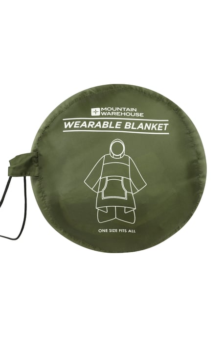 Wearable Padded Blanket with Adjustable Hood Warm Outdoors Camping Hoodie Khaki - Image 6