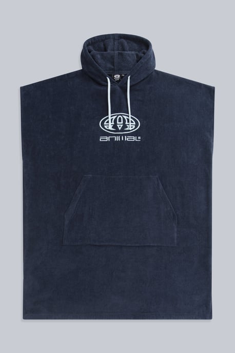 'Jacob' Men's Towelling Poncho Cotton Quick Dry Adjustable Hood Changing Robe Dark Blue - Image 6