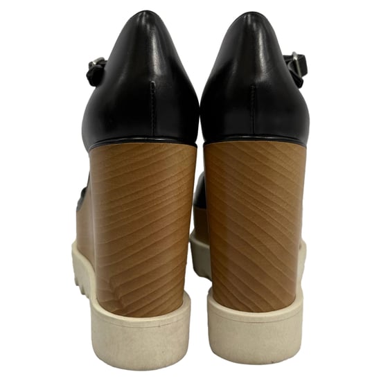 Stella McCartney Platform Elyse Wedge Sandals in Black Leather - Image 3