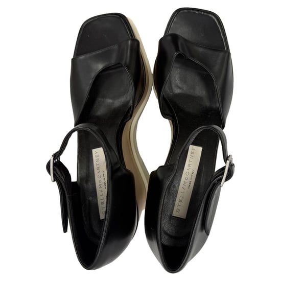 Stella McCartney Platform Elyse Wedge Sandals in Black Leather - Image 6
