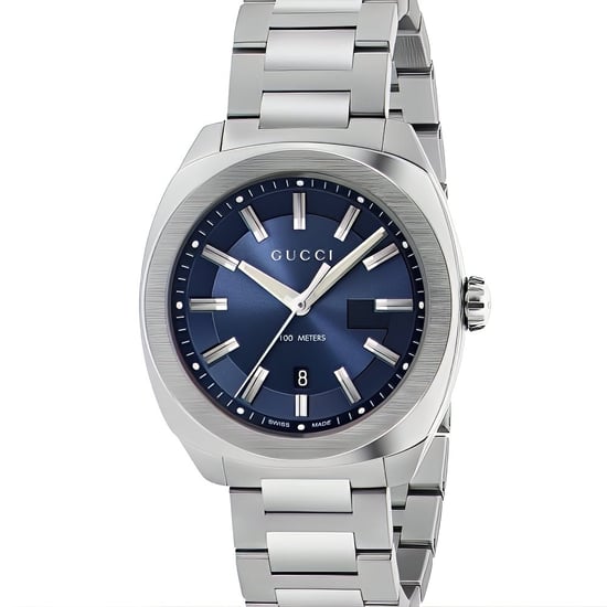 Gucci YA142303 Men's Quartz Watch with Blue Dial and Stainless Steel Bracelet - Image 1