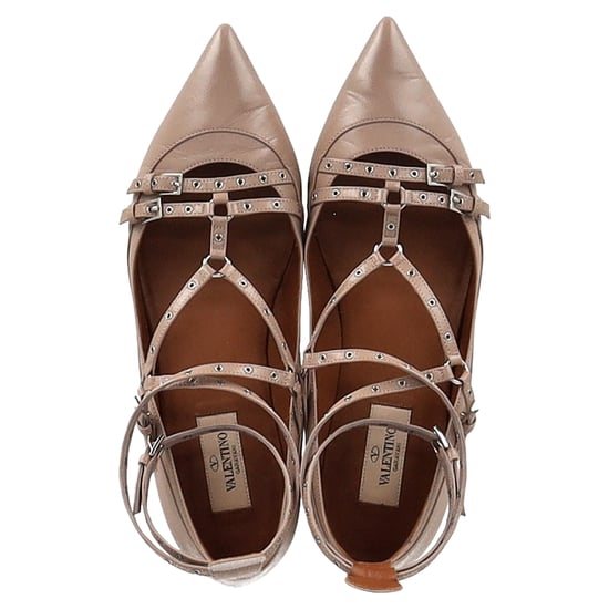 Valentino Garavani Love Latch Ballerina's in Beige Leer - Image 3