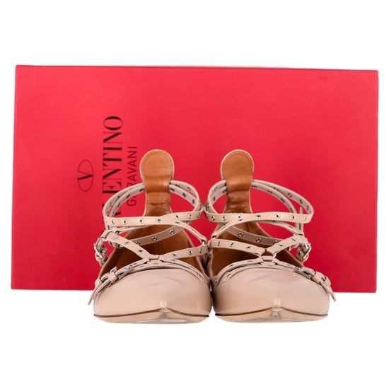 Valentino Garavani Love Latch Ballerina's in Beige Leer - Image 6