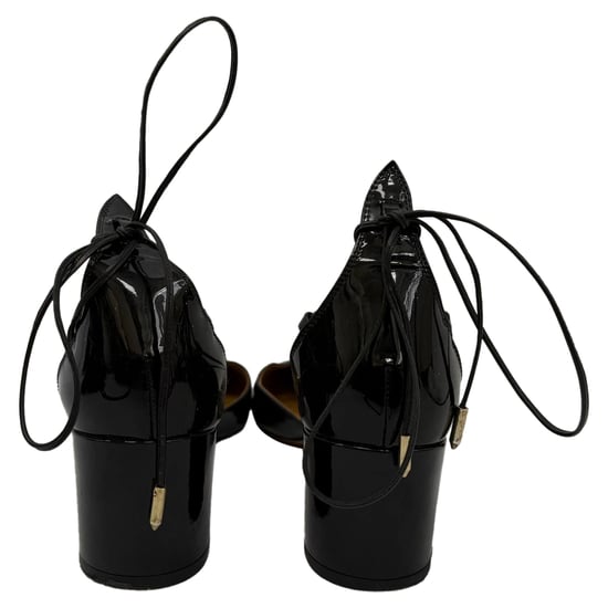 Aquazzura Alexa Mid-Heel Pumps in Black Patent Leather - Image 3