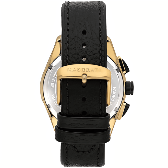 Maserati Chronograph Men's Watch R8871612033 with Black Dial and Leather Strap - Image 2