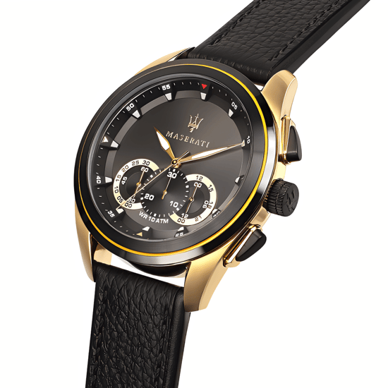 Maserati Chronograph Men's Watch R8871612033 with Black Dial and Leather Strap - Image 3