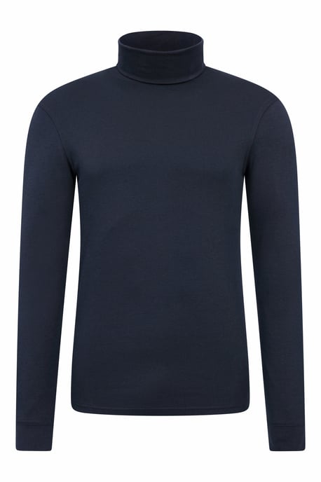 'Meribel' Men's Thermal Baselayer Top Combed Cotton Quick Drying Long Sleeve Thermal Sweater Navy - Image 5