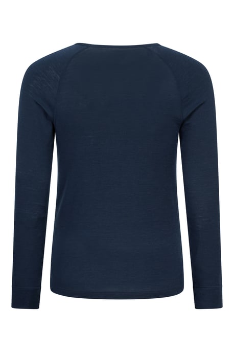 Merino Men's Thermal Baselayer Top Long Sleeve Hiking Winter Pullover Navy - Image 5
