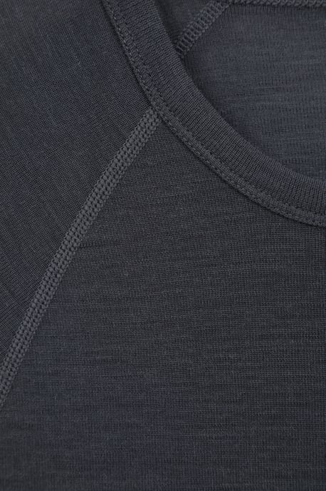 Merino Men's Thermal Baselayer Top Long Sleeve Hiking Winter Pullover Dark Grey - Image 5