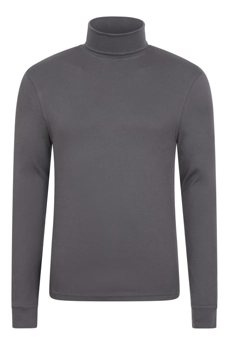 'Meribel' Men's Thermal Baselayer Top Combed Cotton Quick Drying Long Sleeve Thermal Sweater Dark Grey - Image 5