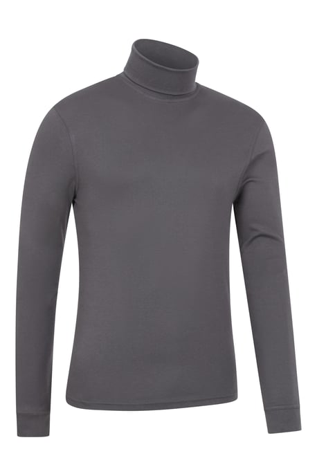 'Meribel' Men's Thermal Baselayer Top Combed Cotton Quick Drying Long Sleeve Thermal Sweater Dark Grey - Image 6