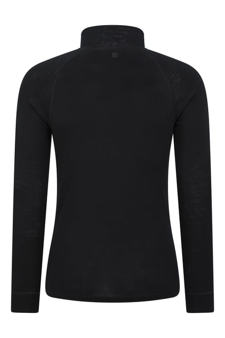 Merino Men's Baselayer Top Long Sleeve Thermal High Wicking Breathable Sweater Black - Image 6