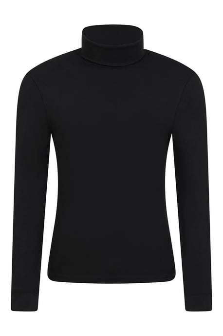 'Meribel' Men's Thermal Baselayer Top Combed Cotton Quick Drying Long Sleeve Thermal Sweater Black - Image 4