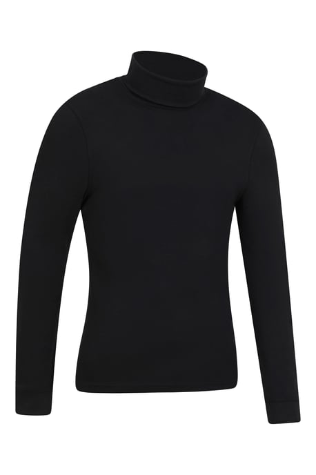 'Meribel' Men's Thermal Baselayer Top Combed Cotton Quick Drying Long Sleeve Thermal Sweater Black - Image 5