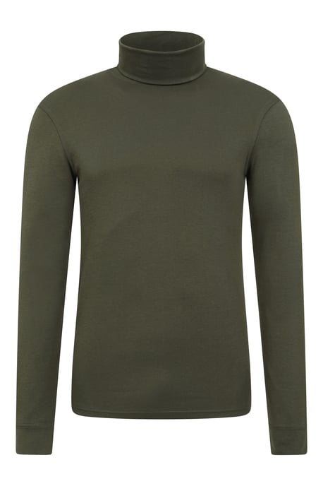 'Meribel' Men's Thermal Baselayer Top Combed Cotton Quick Drying Long Sleeve Thermal Sweater Khaki - Image 5
