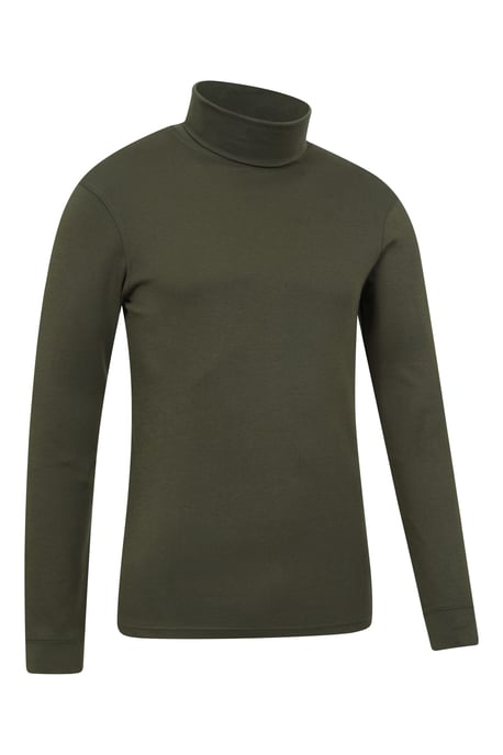 'Meribel' Men's Thermal Baselayer Top Combed Cotton Quick Drying Long Sleeve Thermal Sweater Khaki - Image 6