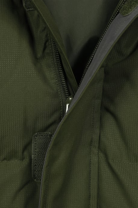 'Snow' Men's Padded Jacket Water Resistant Adjustable Hood Everyday Rain Coat Forest Green - Image 6