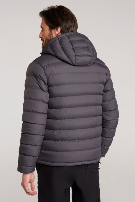 'Season' Men's Padded Jacket with Side Pockets Water Resistant Warm Coat Charcoal - Image 3