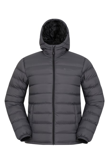 'Season' Men's Padded Jacket with Side Pockets Water Resistant Warm Coat Charcoal - Image 5
