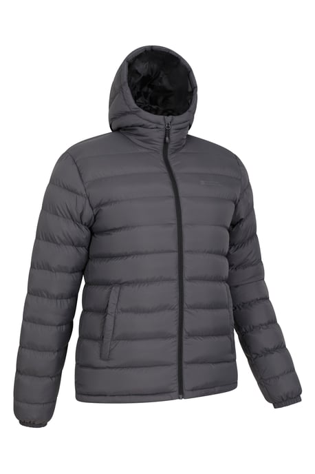'Season' Men's Padded Jacket with Side Pockets Water Resistant Warm Coat Charcoal - Image 6
