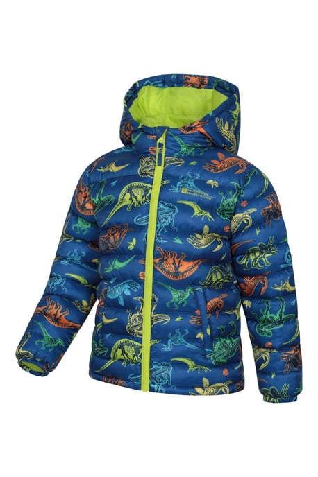 'Printed Seasons' Kids Padded Jacket Water Resistant Cosy Winter Coat Teal - Image 4