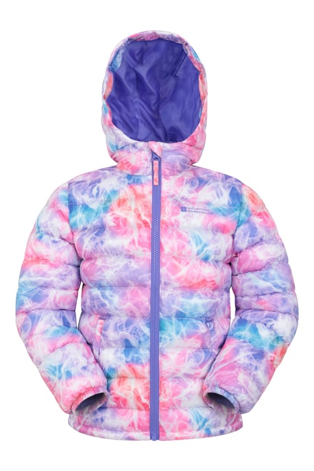 'Printed Seasons' Kids Padded Jacket Water Resistant Cosy Winter Coat Pink - Image 2