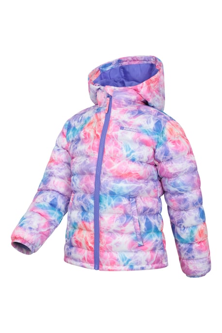 'Printed Seasons' Kids Padded Jacket Water Resistant Cosy Winter Coat Pink - Image 5