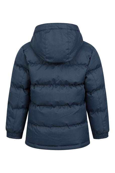 'Snow II' Kids Padded Jacket with Two Side Pockets Ripstop Fabric Water Resistant Coat Dark Blue - Image 4