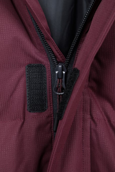'Snow' Men's Padded Jacket Water Resistant Adjustable Hood Everyday Rain Coat Burgundy - Image 5