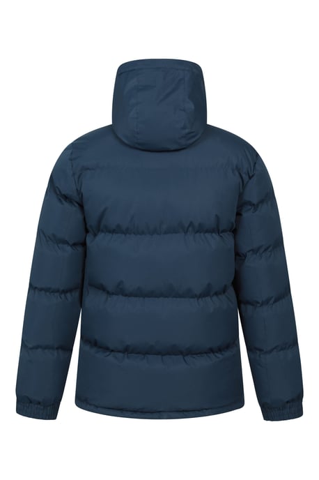 'Snow' Men's Padded Jacket Water Resistant Adjustable Hood Everyday Rain Coat Navy - Image 3