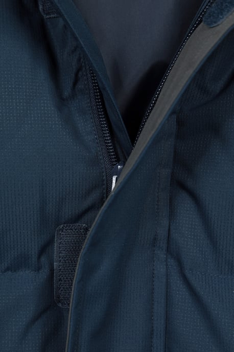 'Snow' Men's Padded Jacket Water Resistant Adjustable Hood Everyday Rain Coat Navy - Image 5
