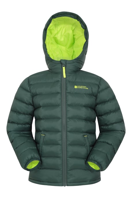 'Seasons' Kids Padded Jacket Water Resistant Outdoors Winter Rain Coat Khaki - Image 3