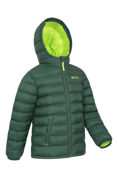 'Seasons' Kids Padded Jacket Water Resistant Outdoors Winter Rain Coat Khaki - Image 4