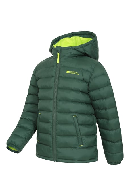 'Seasons' Kids Padded Jacket Water Resistant Outdoors Winter Rain Coat Khaki - Image 6