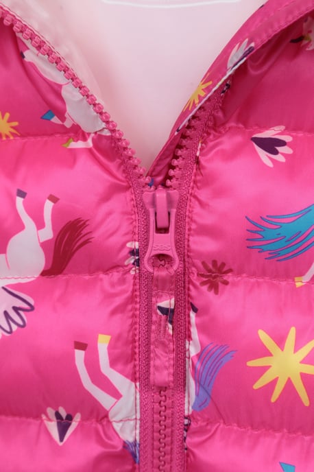 'Printed Seasons' Kids Padded Jacket Water Resistant Cosy Winter Coat Pink - Image 5