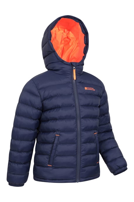 'Seasons' Kids Padded Jacket Water Resistant Outdoors Winter Rain Coat Navy - Image 6