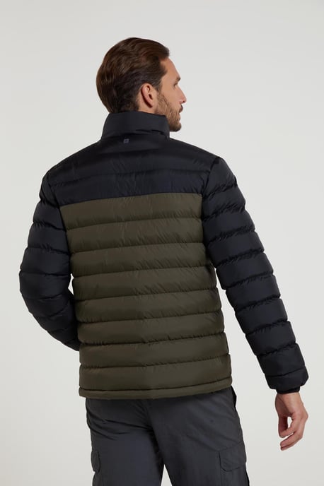 Seasons' Men's Printed Padded Jacket Water Resistant Winter Coat Khaki - Image 4