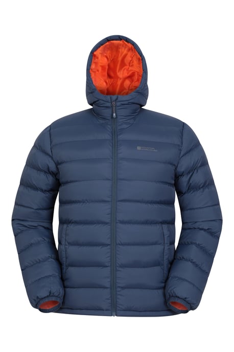 'Season' Men's Padded Jacket with Side Pockets Water Resistant Warm Coat Blue - Image 6