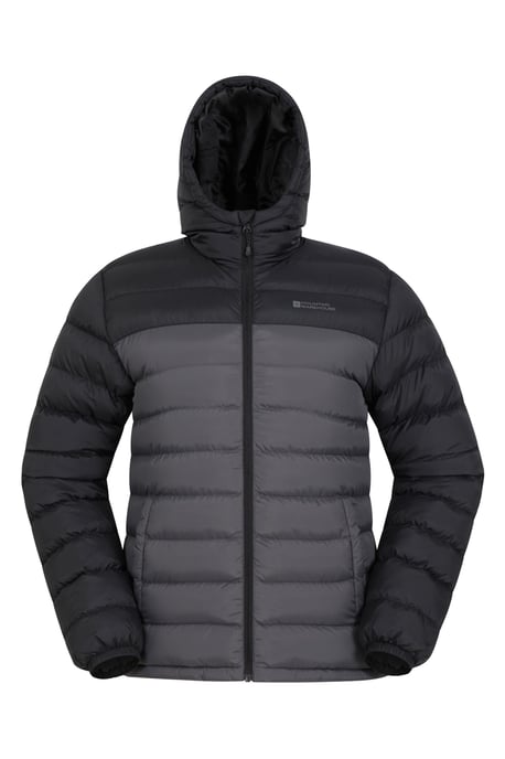 'Season' Men's Padded Jacket with Side Pockets Water Resistant Warm Coat Dark Grey - Image 1