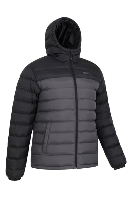 'Season' Men's Padded Jacket with Side Pockets Water Resistant Warm Coat Dark Grey - Image 2