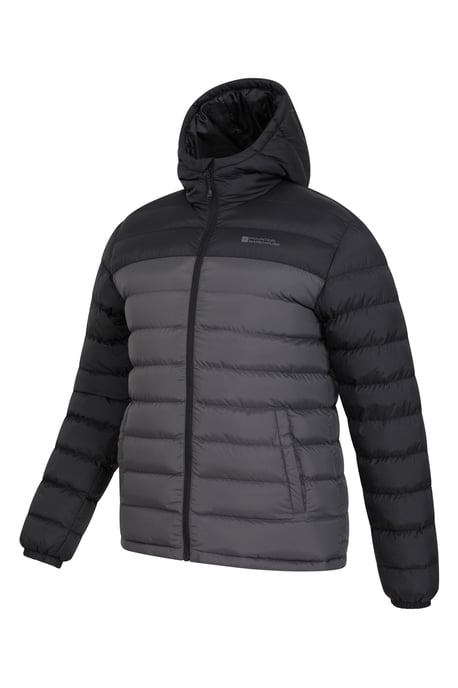 'Season' Men's Padded Jacket with Side Pockets Water Resistant Warm Coat Dark Grey - Image 4