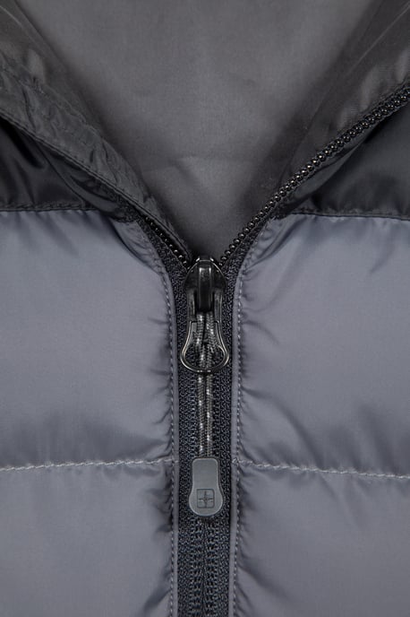 'Season' Men's Padded Jacket with Side Pockets Water Resistant Warm Coat Dark Grey - Image 5