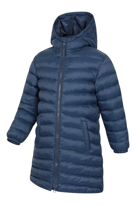 'Florence' Kids Long Padded Jacket Insulated Winter Warm Comfy Travelling Overcoat Navy - Image 4