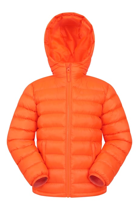 'Seasons' Kids Padded Jacket Water Resistant Outdoors Winter Rain Coat Orange - Image 2