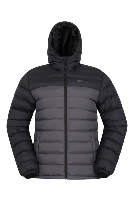 'Season' Men's Padded Jacket with Side Pockets Water Resistant Warm Coat Grey - Image 1