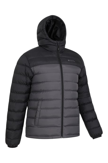 'Season' Men's Padded Jacket with Side Pockets Water Resistant Warm Coat Grey - Image 2